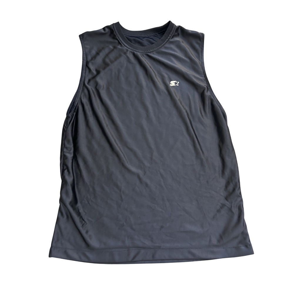 Starter Muscle Tee‎ Mens L Black Excellent Sleeveless Performance Athletic Shirt